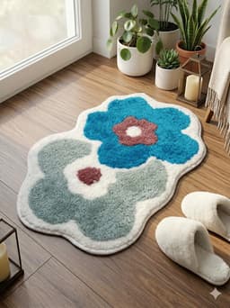 Banchmark Home Furnishings Floral Tufted Bath Mat
